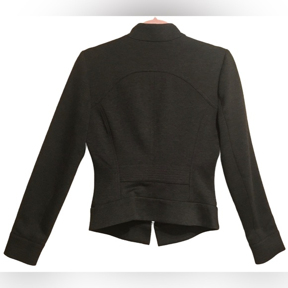 WHBM Fabulous Gray Jacket Zipper Front Ruffle Neck 2 - Picture 2 of 4